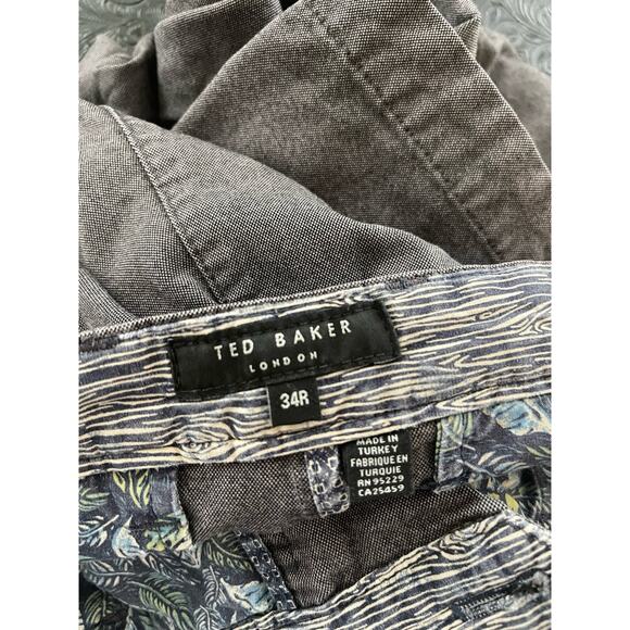 Ted Baker Men's Pants 34R Gray Cotton Blend - Picture 4 of 5